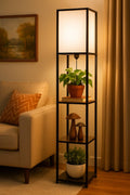 Modern Room Lamp with Storage Shelf – Home Décor Lighting